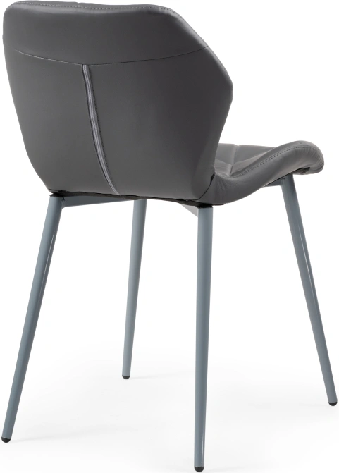 Стул Вальд, на металлокаркасе, серый / серый глянец