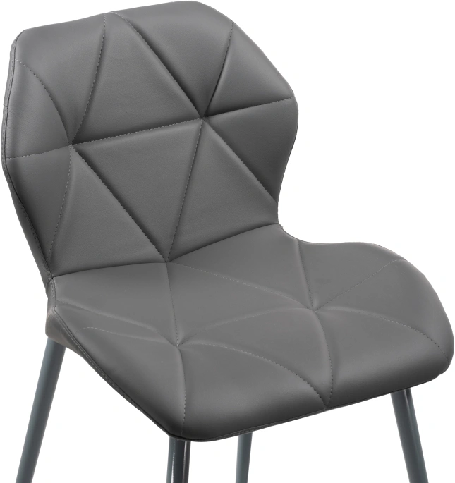 Стул Вальд, на металлокаркасе, серый / серый глянец