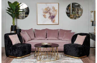 Журнальный стол 13RXCT3104-GOLD, 90x90x45, стекло, черный / золото