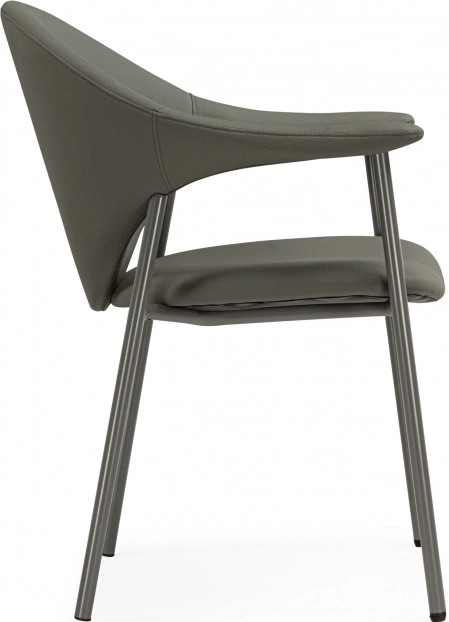 Стул на металлокаркасе Vigo, с подлокотниками, серый
