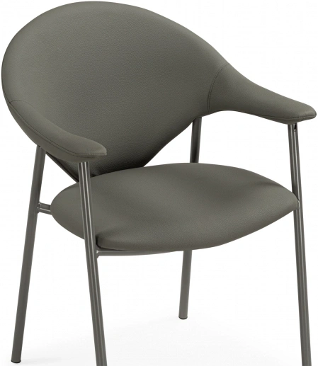 Стул на металлокаркасе Vigo, с подлокотниками, серый