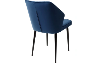 Стул Seattle-V, мягкий, синий #29, велюр, черный каркас 