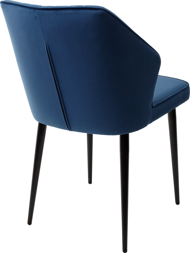 Стул Seattle-V, мягкий, синий #29, велюр, черный каркас 