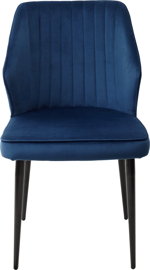 Стул Seattle-V, мягкий, синий #29, велюр, черный каркас 