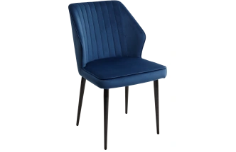 Стул Seattle-V, мягкий, синий #29, велюр, черный каркас 
