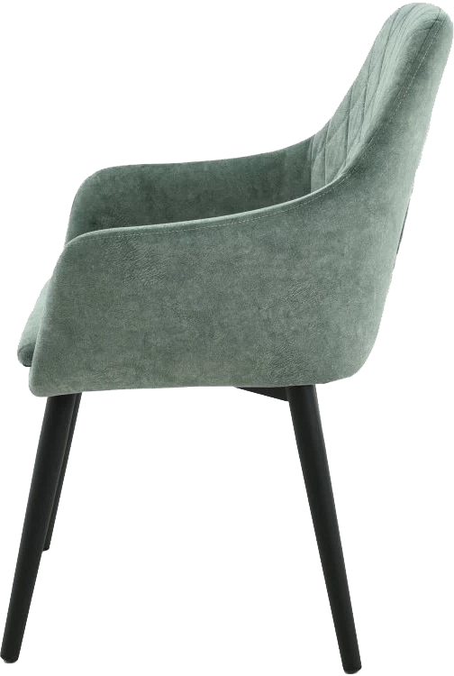 Стул Ardeko, мягкий с подлокотниками, зеленый, велюр, каркас черный 