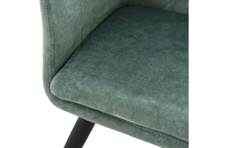 Стул Ardeko, мягкий с подлокотниками, зеленый, велюр, каркас черный