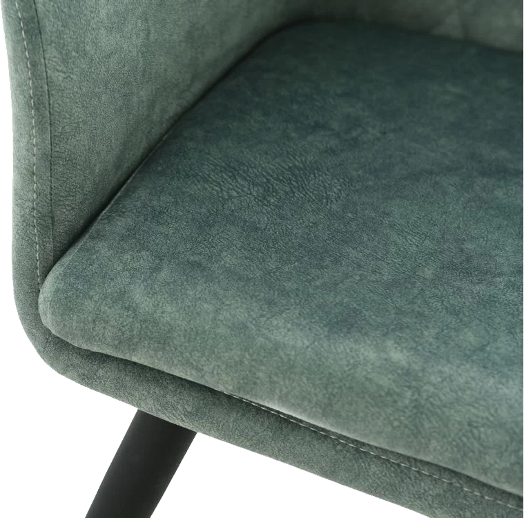 Стул Ardeko, мягкий с подлокотниками, зеленый, велюр, каркас черный 