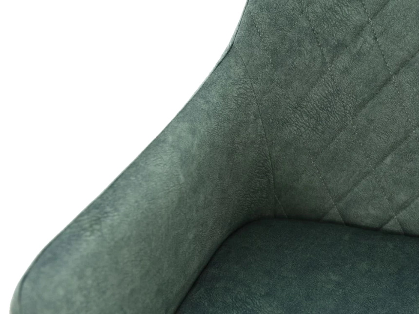 Стул Ardeko, мягкий с подлокотниками, зеленый, велюр, каркас черный 