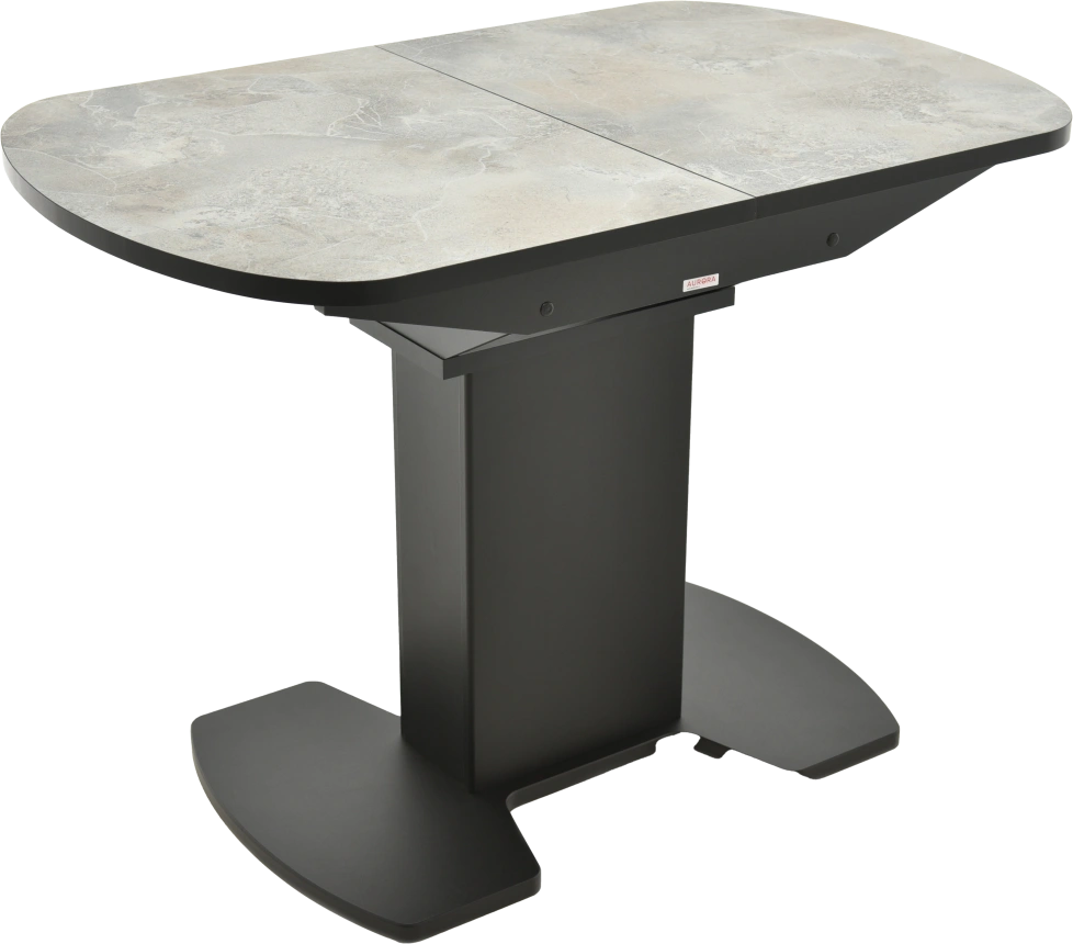 Кухонный стол Корсика, мрамор светлый, пластик, каркас черный