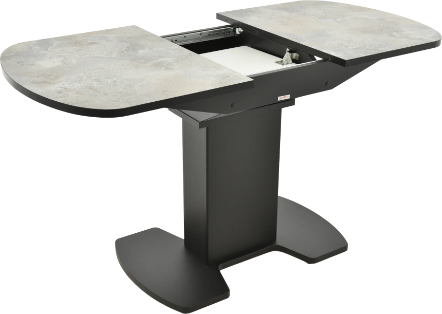 Кухонный стол Корсика, мрамор светлый, пластик, каркас черный