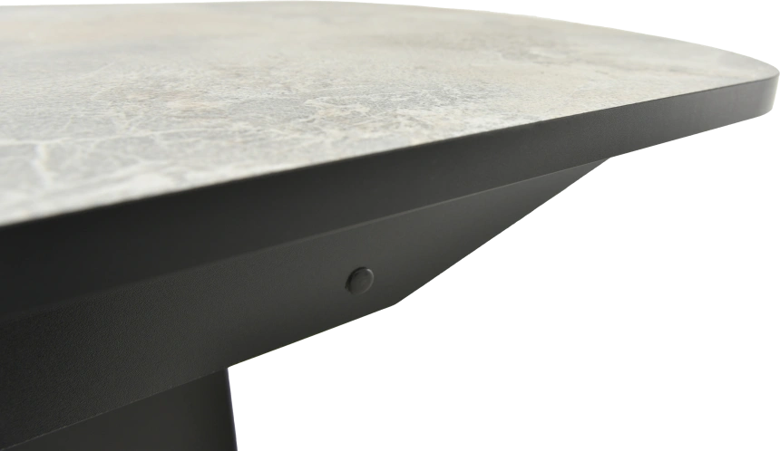 Кухонный стол Корсика, мрамор светлый, пластик, каркас черный