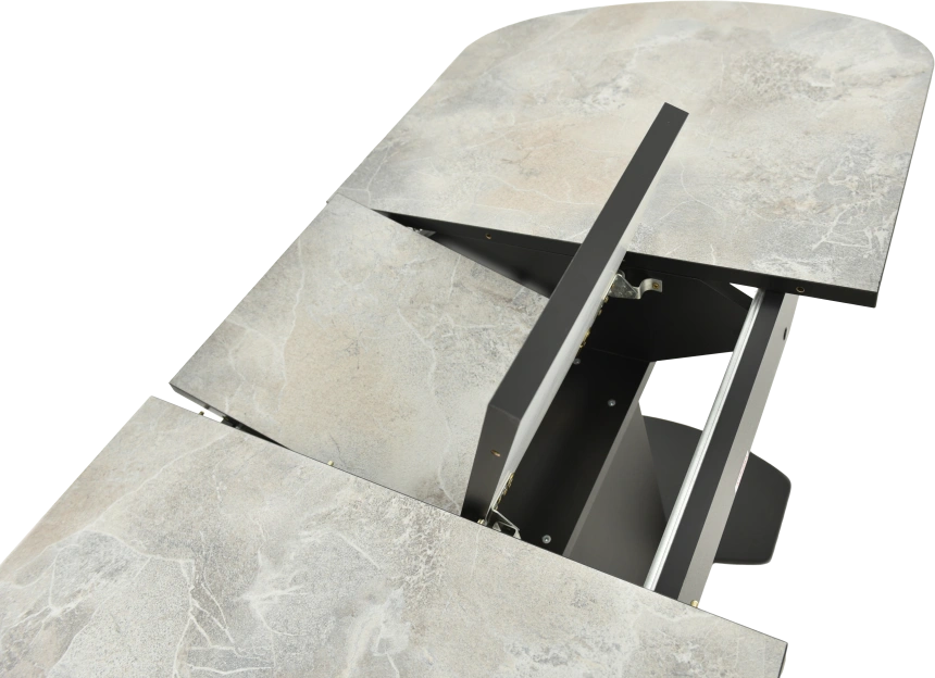 Кухонный стол Корсика, мрамор светлый, пластик, каркас черный
