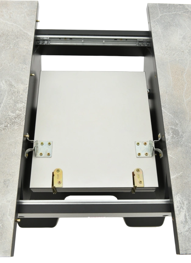 Кухонный стол Корсика, мрамор светлый, пластик, каркас черный