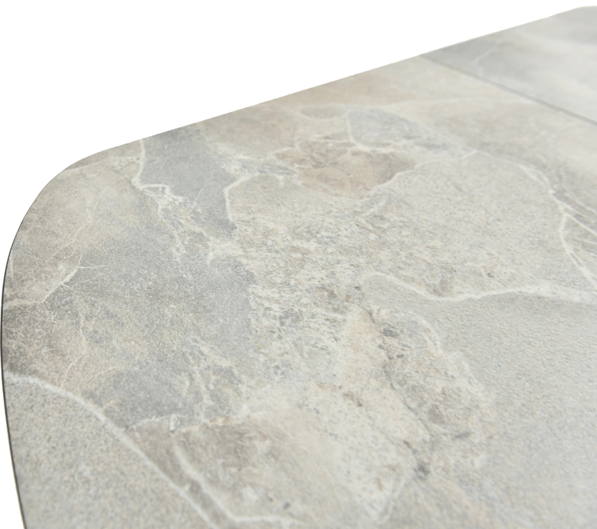 Кухонный стол Корсика, мрамор светлый, пластик, каркас черный