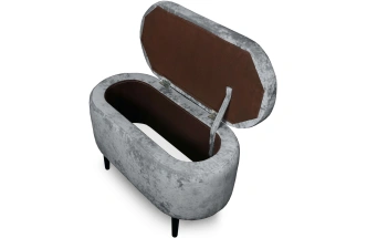 Банкетка Олаф, с нишей, ткань тиффани серый