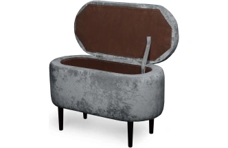 Банкетка Олаф, с нишей, ткань тиффани серый