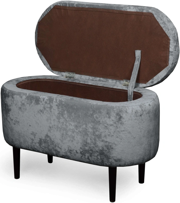 Банкетка Олаф, с нишей, ткань тиффани серый