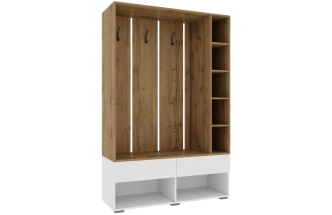 Прихожая Роут, белый / дуб вотан