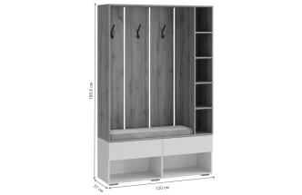 Прихожая Роут, белый / дуб вотан