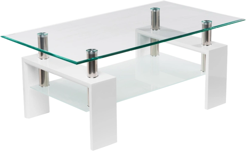 Журнальный стол CT1-052, 110x60, стекло, white, каркас белый