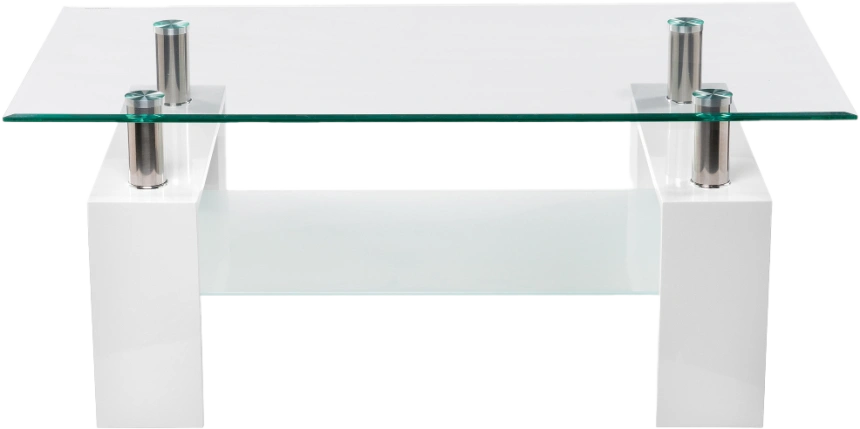 Журнальный стол CT1-052, 110x60, стекло, white, каркас белый