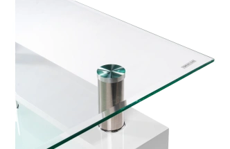 Журнальный стол CT1-052, 110x60, стекло, white, каркас белый