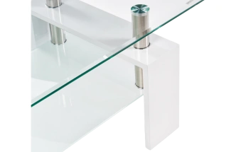 Журнальный стол CT1-052, 110x60, стекло, white, каркас белый