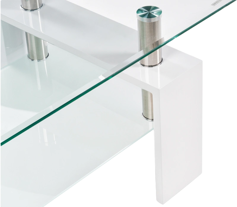 Журнальный стол CT1-052, 110x60, стекло, white, каркас белый