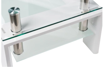Журнальный стол CT1-052, 110x60, стекло, white, каркас белый