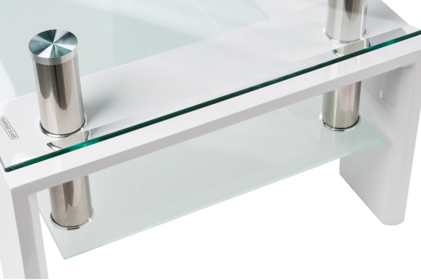 Журнальный стол CT1-052, 110x60, стекло, white, каркас белый