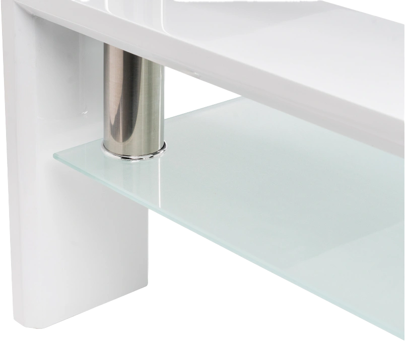 Журнальный стол CT1-052, 110x60, стекло, white, каркас белый