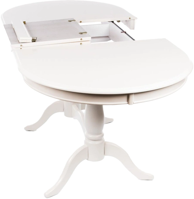 Кухонный стол раздвижной EV Elva, 120(159)x80,шпон, молочный, каркас молочный 