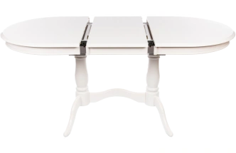 Кухонный стол раздвижной EV Elva, 120(159)x80,шпон, молочный, каркас молочный 