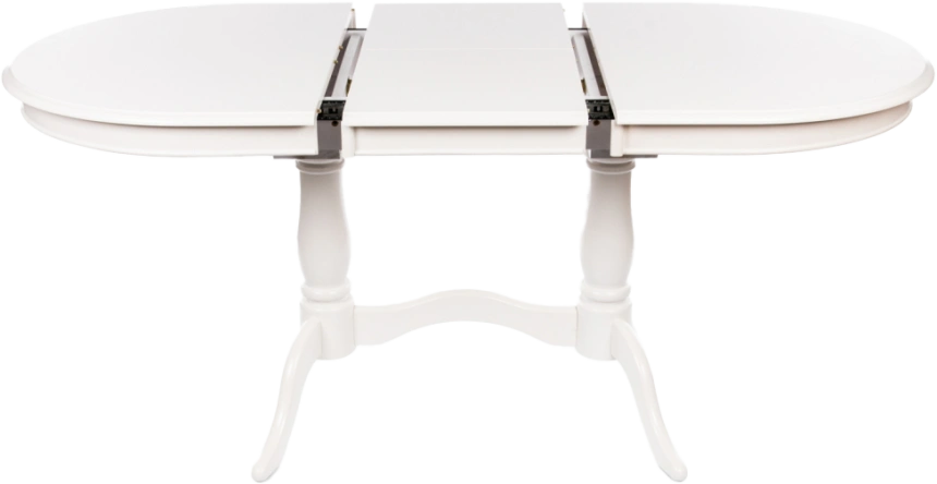 Кухонный стол раздвижной EV Elva, 120(159)x80,шпон, молочный, каркас молочный 