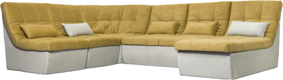 Диван угловой София 2 удлиненный, Севен 333, Севен 308, с задней тканью