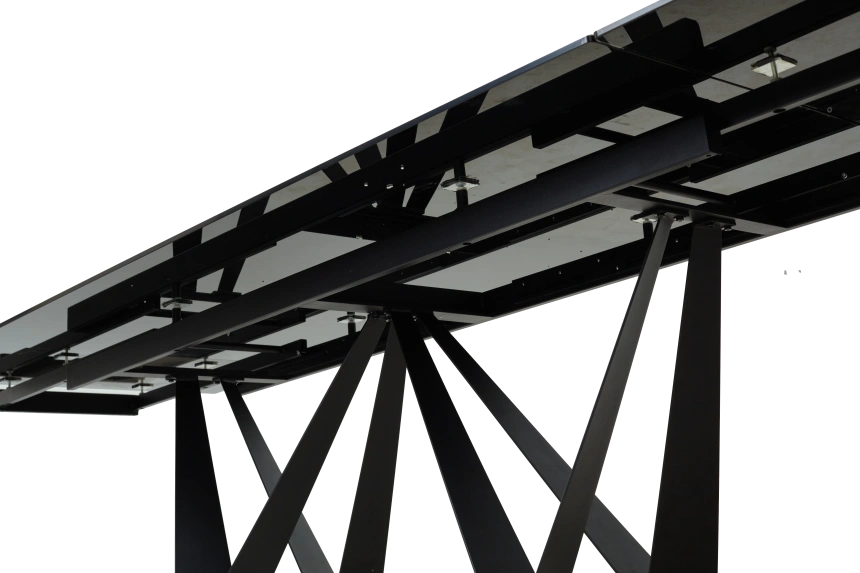 Кухонный стол раздвижной Rieti 200, KL-99 Белый мрамор матовый, итальянская керамика, черный каркас