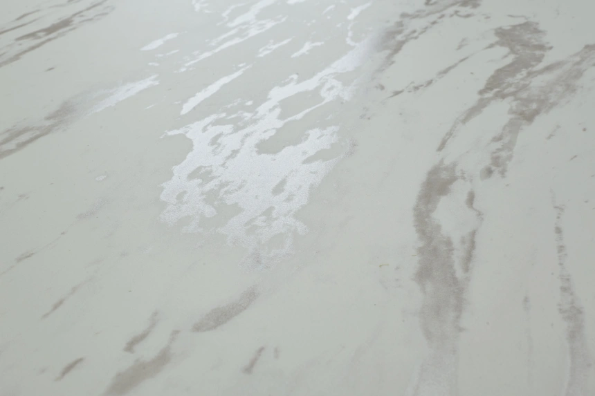 Кухонный стол раздвижной Rieti 200, KL-99 Белый мрамор матовый, итальянская керамика, черный каркас