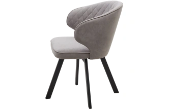Стул Skat, мягкий, поворотный, B22 серый, велюр, черный каркас