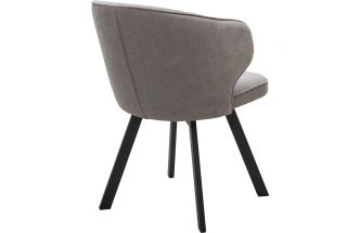 Стул Skat, мягкий, поворотный, B22 серый, велюр, черный каркас