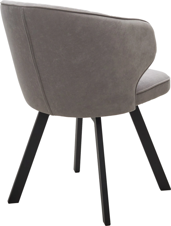 Стул Skat, мягкий, поворотный, B22 серый, велюр, черный каркас