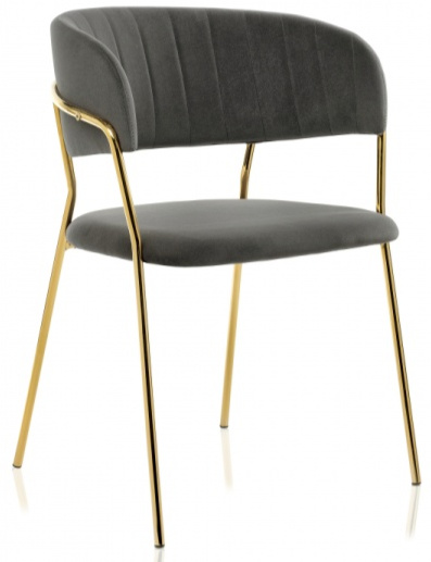 Стул Kamelia, на металлокаркасе, тёмно-синий / золото