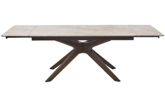 Обеденный раздвижной стол Eder 160, Gloss Amber Jade Solid Ceramic, Орех