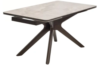 Обеденный раздвижной стол Eder 160, Gloss Amber Jade Solid Ceramic, Орех