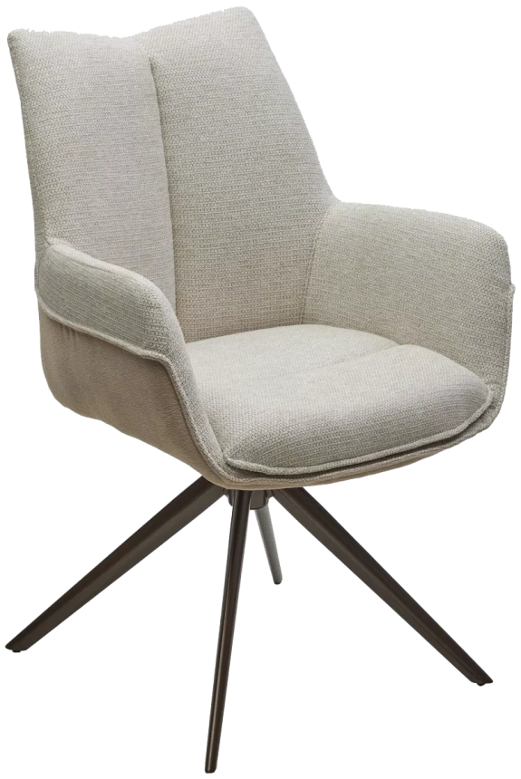 Стул Pontus, мягкий, поворотный, KN01-05 бежевый, BZ1046-11 бежевый, ткань, Шоколадное золото каркас