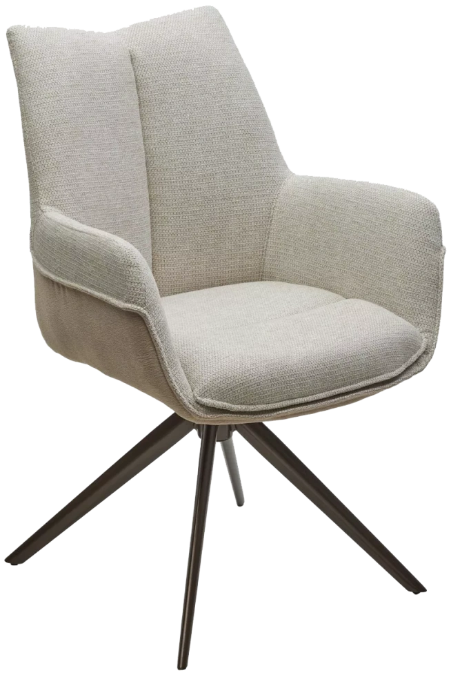 Стул Pontus, мягкий, поворотный, KN01-05 бежевый, BZ1046-11 бежевый, ткань, Шоколадное золото каркас