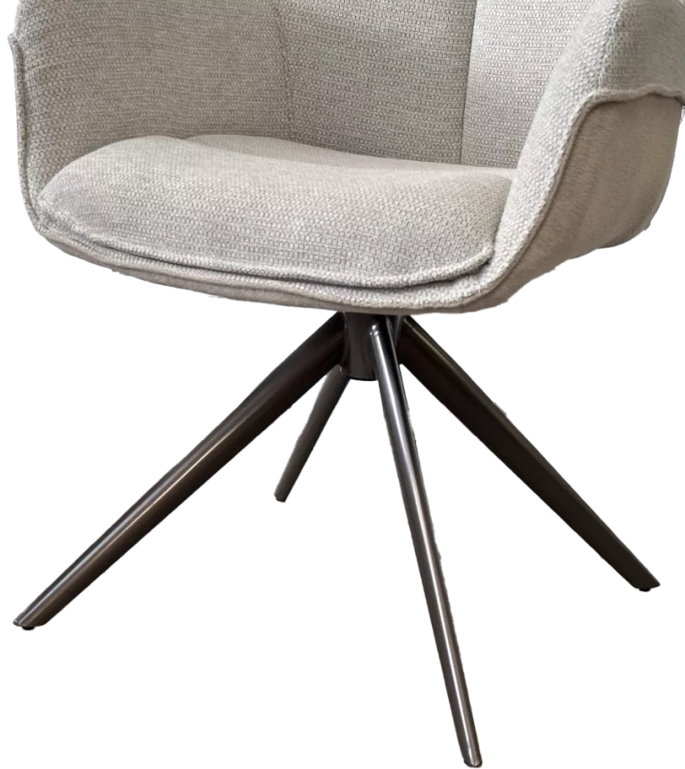 Стул Pontus, мягкий, поворотный, KN01-05 бежевый, BZ1046-11 бежевый, ткань, Шоколадное золото каркас