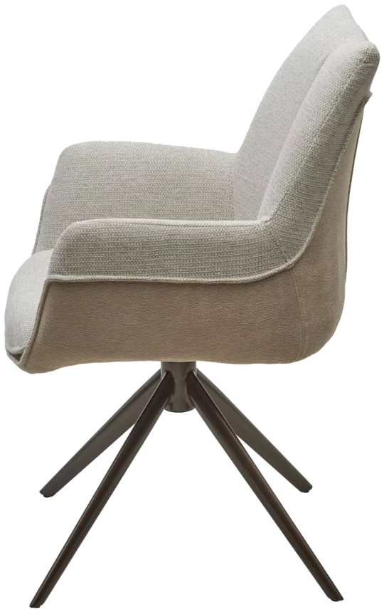 Стул Pontus, мягкий, поворотный, KN01-05 бежевый, BZ1046-11 бежевый, ткань, Шоколадное золото каркас