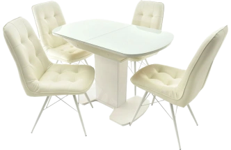 Стул Бордо, мягкий, батлер 08, экокожа, каркас паук белый