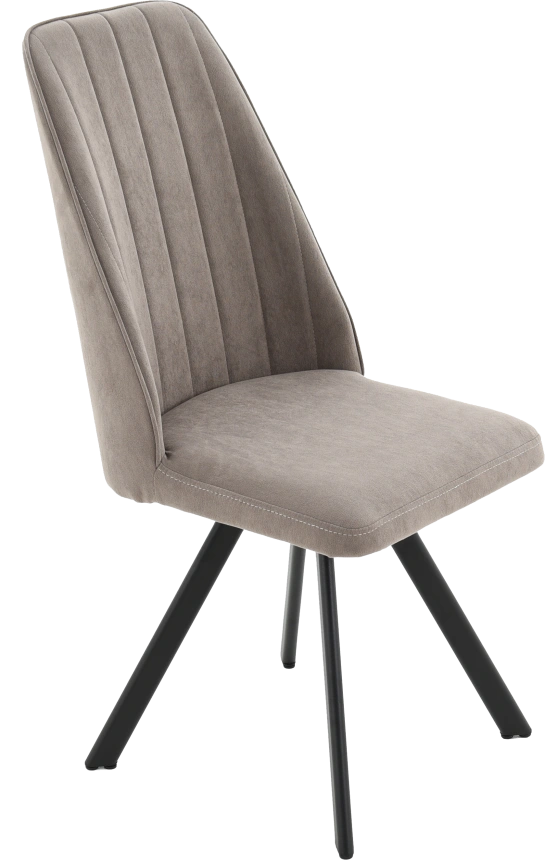 Стул Silvio, мягкий со спинкой, коричневый, велюр, каркас черный